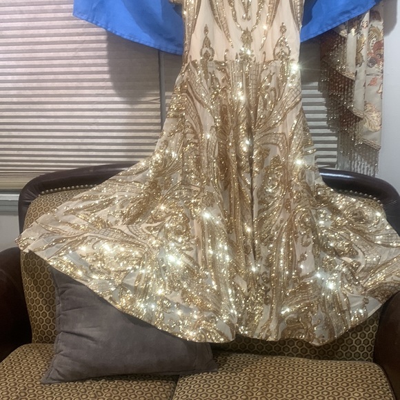 It is sequence dress new size large brig and gold - Picture 3 of 8